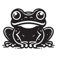 Frog silhouette black flat illustration. vector