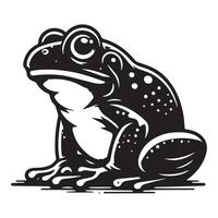 Frog silhouette black flat illustration. vector