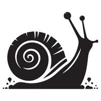 Snail Silhouette flat illustration. vector