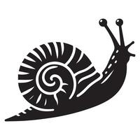 Snail Silhouette flat illustration. vector