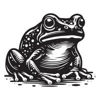 Frog silhouette black flat illustration. vector