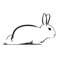 Conejo silueta plano ilustración. vector