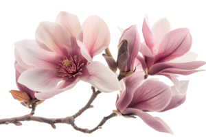 Magnolia flowers isolated on transparent background png