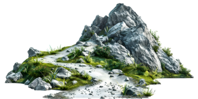 Montagne paysage isolé sur transparent Contexte avec coupure chemin png