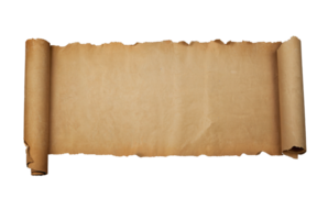 empty scroll of parchment, transparent background png