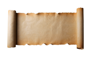 empty scroll of parchment, transparent background png