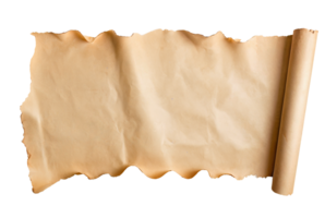 empty scroll of parchment, transparent background png