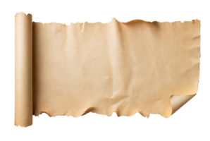 empty scroll of parchment, transparent background png