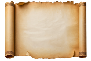 empty scroll of parchment, transparent background png