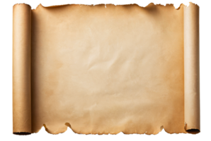 empty scroll of parchment, transparent background png