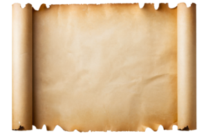 empty scroll of parchment, transparent background png