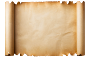 empty scroll of parchment, transparent background png