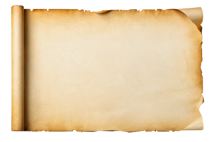 empty scroll of parchment, transparent background png