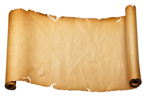 empty scroll of parchment, transparent background png