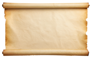 empty scroll of parchment, transparent background png