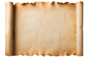 empty scroll of parchment, transparent background png