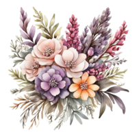 bouquet de fleurs aquarelle png