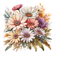 akvarell blombukett png