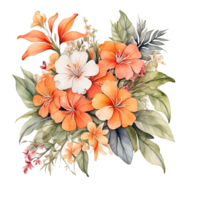 bouquet de fleurs aquarelle png