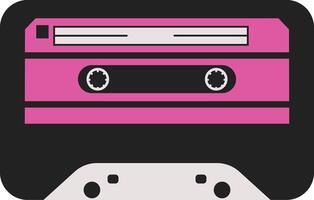 Retro Cassette Tape. Antique Radio Playback Cassette. in Vintage 90s Style vector