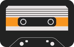 Retro Cassette Tape. Antique Radio Playback Cassette. in Vintage 90s Style vector