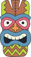 Traditional Ethnic Tiki Mask. Hawaiian Tribal Mask. Illustration on White Background vector