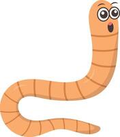 Illustration of Earthworm Cartoon Character. in Flat Design vector