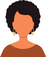 africano mujer avatar en blanco cara diseño. retrato usuario perfil. aislado ilustración vector