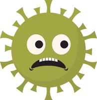 Cute Cartoon Bacteria and Virus Character. Illustration on White Background vector