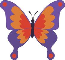 Adorable Butterfly Illustration in Flat Cartoon Design. Isolated on White Background vector