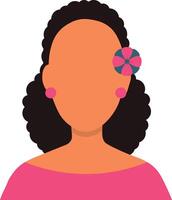 African Women Avatar in Blank Face Design. Portrait User Profile. Isolated Illustration vector