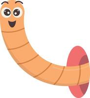 Illustration of Earthworm Cartoon Character. in Flat Design vector