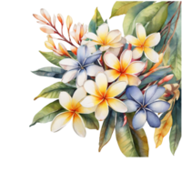 akvarell blombukett png