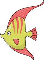 Hand Drawn Various Marine Life. Aquatic Animals. Isolated on White Background. vector
