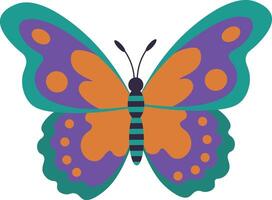 Adorable Butterfly Illustration in Flat Cartoon Design. Isolated on White Background vector