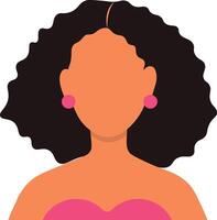 African Women Avatar in Blank Face Design. Portrait User Profile. Isolated Illustration vector