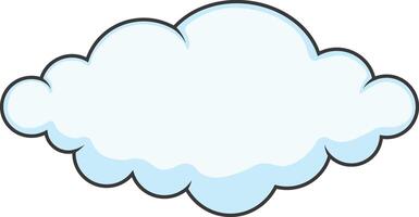 dibujos animados nubes en blanco antecedentes. Cloudscape elemento vector