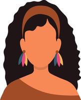 African Women Avatar in Blank Face Design. Portrait User Profile. Isolated Illustration vector