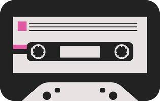 Retro Cassette Tape. Antique Radio Playback Cassette. in Vintage 90s Style vector