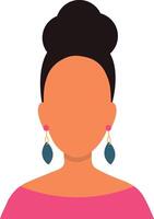 African Women Avatar in Blank Face Design. Portrait User Profile. Isolated Illustration vector