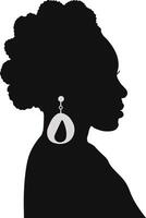 Black History Month Woman Silhouette. with Some Accessories. Isolated Graphic Design vector