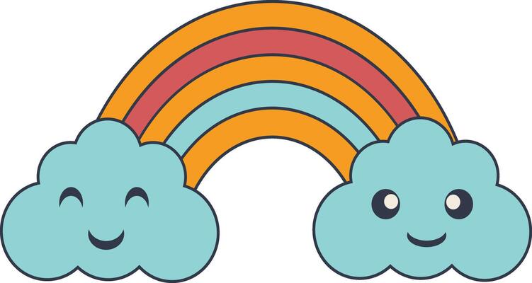 Kawaii Weather Icon. Cute Cartoon Character. Illustration Design