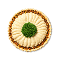 pastor s torta mandala salgado terra Cordeiro e vegetal o preenchimento coberto com dourado amassado batatas png