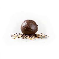 Chocolate covered macadamia nuts smooth and crunchy tumbling and spinning with bits of macadamia and png