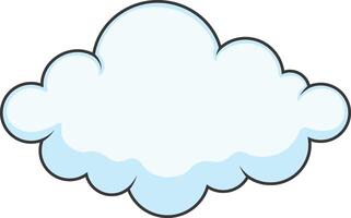 dibujos animados nubes en blanco antecedentes. Cloudscape elemento vector