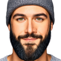 Daniel un simpático mirando hombre con un barba y un gorro sonriente calurosamente png