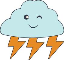 Kawaii Weather Icon. Cute Cartoon Character. Illustration Design vector