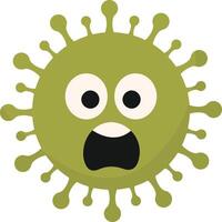 Cute Cartoon Bacteria and Virus Character. Illustration on White Background vector