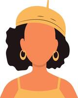 African Women Avatar in Blank Face Design. Portrait User Profile. Isolated Illustration vector