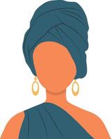 African Women Avatar in Blank Face Design. Portrait User Profile. Isolated Illustration vector